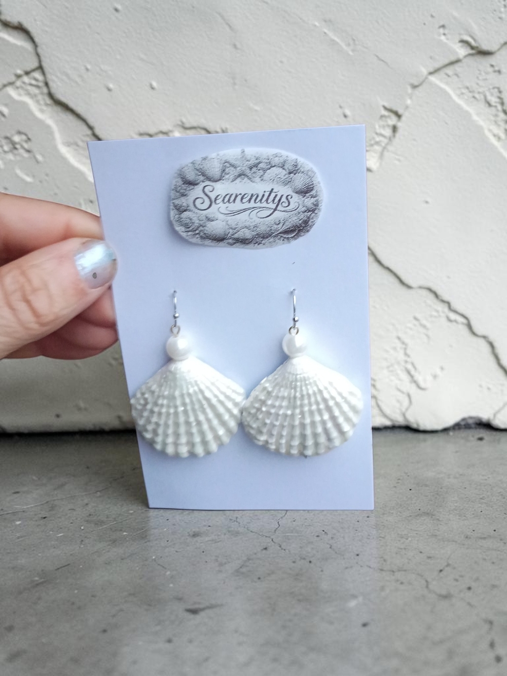 White Shell Drop Earrings